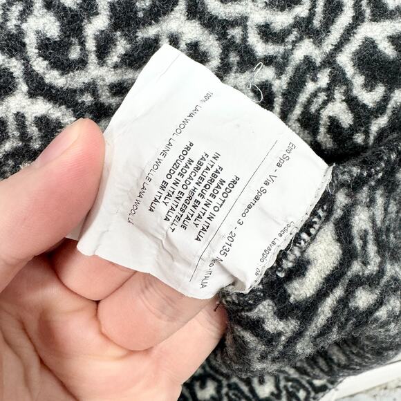 Etro Dress Women Size XS Mini Tight Knit Black & White 3/4 Sleeve 100% Lana Wool - Picture 3 of 5